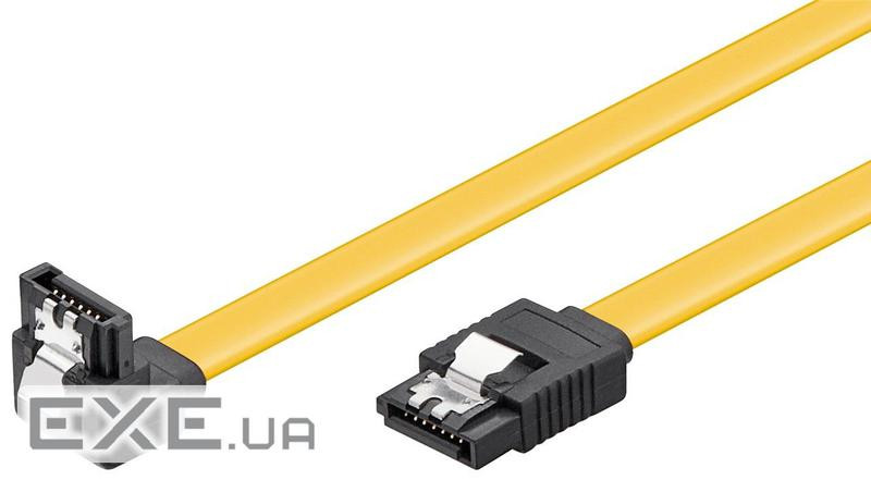 Кабель накопичувача SATA 7p M/M 0.2m Goobay 90швниз 6Gbps L-Type Latch Жовтий (75.09.3946-100)