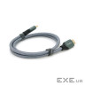 Кабель VEGGIEG V-H401 HDMI-HDMI 8K Premium, 1.0m, круглий, обплетення , Silv (YT-HDMI(M) / (M)V-H401)