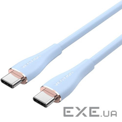 Кабель Vention USB 2.0 C Male to C Male 5A Cable 1M Light Blue Silicone Type (TAWSF)