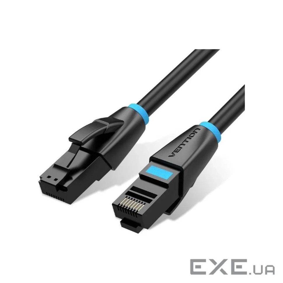 Патч-корд 1м, UTP cat 7 RJ-45 black Vention (IBKBF)