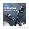 Патч-корд 1м, UTP cat 7 RJ-45 black Vention (IBKBF)