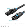 Патч-корд 1м, UTP cat 7 RJ-45 black Vention (IBKBF)