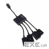 Хаб USB OTG Lapara 3 порта USB 2.0 + 1 порт MicroUSB мультифункц. для см (LA-MicroUSB-OTG-HUB black)