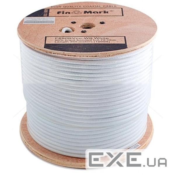 Кабель телевізійний FinMark RG-690 Cu(медь), white, 305м (F690BVcu-WB white (F690BVcu-WB/305/177447)
