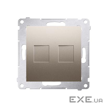 Адаптер информационный Premium 2xRJ45 Keystone, золото матовое (DKP2.01/44)