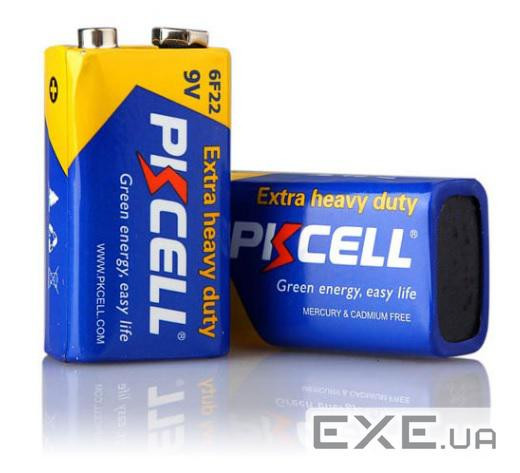 Батарейка сольова PKCELL 9V/6LR61, крона, 1 штука shrink ціна за shrink, Q10 (9317)