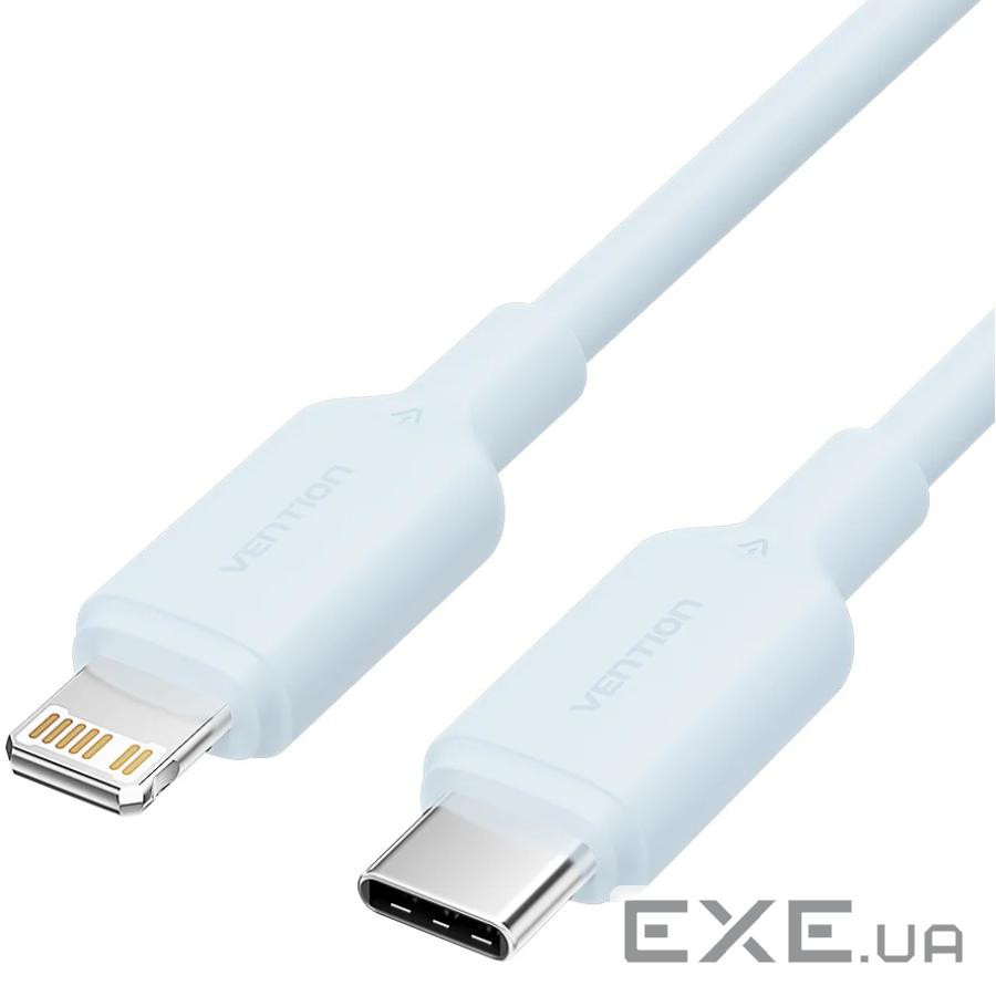 Кабель USB 2.0 Type-C M-Lightning M, 1.0 м, PD 27W, PVC, голубий Vention (LAKSF)