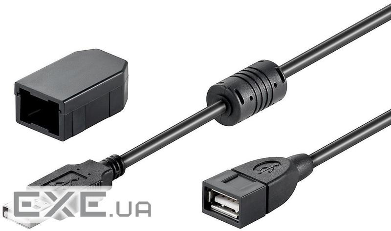 Кабель Goobay подовжувач USB2.0 A M/F 2.0m, AWG24+28 SecuringClip+Ferrite Cu (75.09.3284-1)