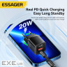 Зарядний пристрій Essager 1xUSB + 1xUSB-C PD20W GaN (ECTAC-HMB01-P)