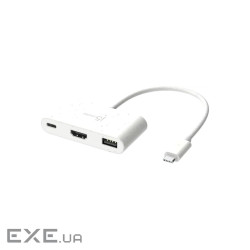 Багатопортовий мультиадаптер J5create JCA379EW-N, USB Type-C 3-в-1 білий