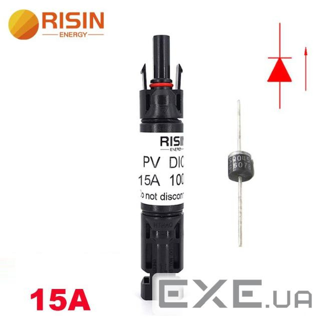 Роз&apos,єм RISIN MC4, з діодом постійного струму, 15А,1000 В (MC4-dd / 1000 / 10) (MC4-dd / 1000 / 10)