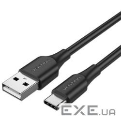 Дата кабель USB 2.0 AM to USB-C 1.5m 3.0A 18W PVC black Vention (CTHBG)