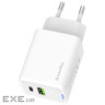 Зарядний пристрій ColorWay C101E GaN Mini 45W PD PPS USB-C + USB-A QC4.0 white (CW-CHS060PD-WT)