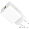 Зарядний пристрій ColorWay C101E GaN Mini 45W PD PPS USB-C + USB-A QC4.0 white (CW-CHS060PD-WT)
