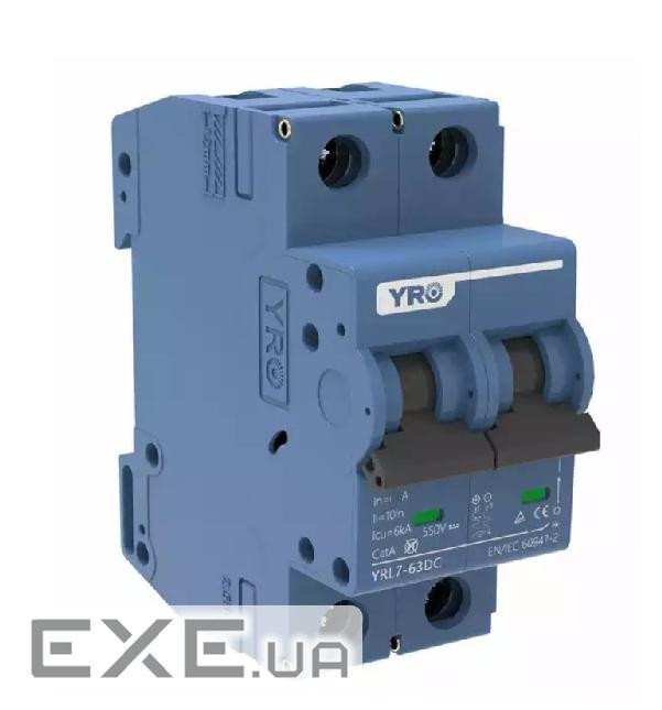 Автоматичний вимикач постійного струму YRO YRL7-63DC 2P 25A DC550V 6kA, DIN (YRL7-63DC / 550 2P 25A)