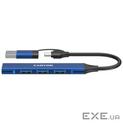 CANYON hub DS-02 4in1 USB-A/C Blue (CNS-TDS02BL)