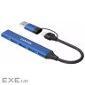 Концентратор Canyon hub DS-02 4in1 USB-A/C Blue (CNS-TDS02BL)