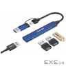 Концентратор Canyon hub DS-02 4in1 USB-A/C Blue (CNS-TDS02BL)