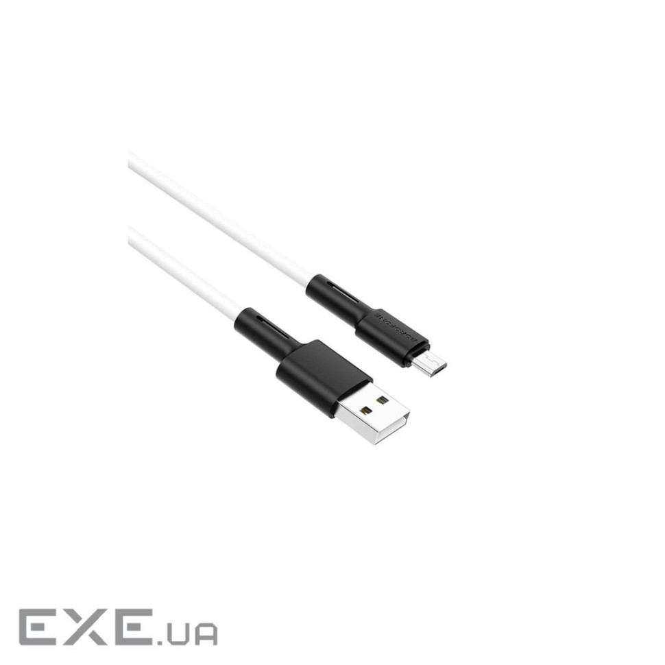 Дата кабель USB 2.0 AM to Micro 5P 1.0m silicone white BOROFONE (6931474710383)