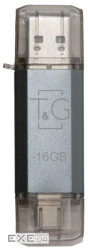 Флеш пам'ять T&G 16GB Star TG009TC Type-C/USB 2.0 Silver (TG009TC-16GSL)