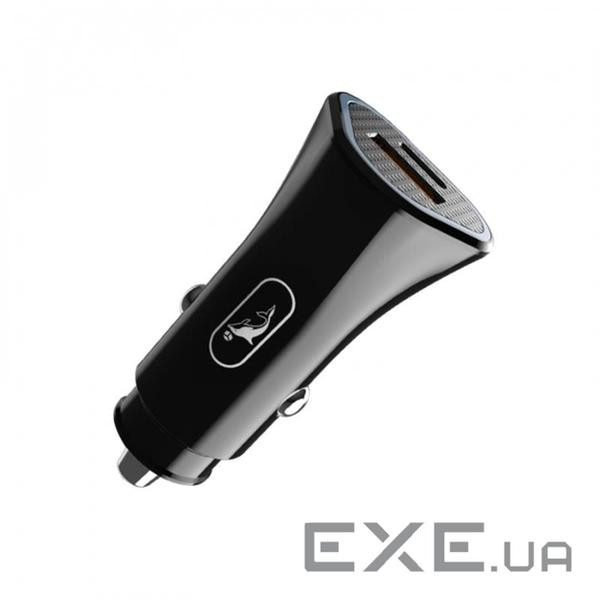 Автомобільний зарядний пристрій SkyDolphin SZ16L PD+QC3.0 (2USB, 3.1A) Black (SDAZP-000088) + кабе