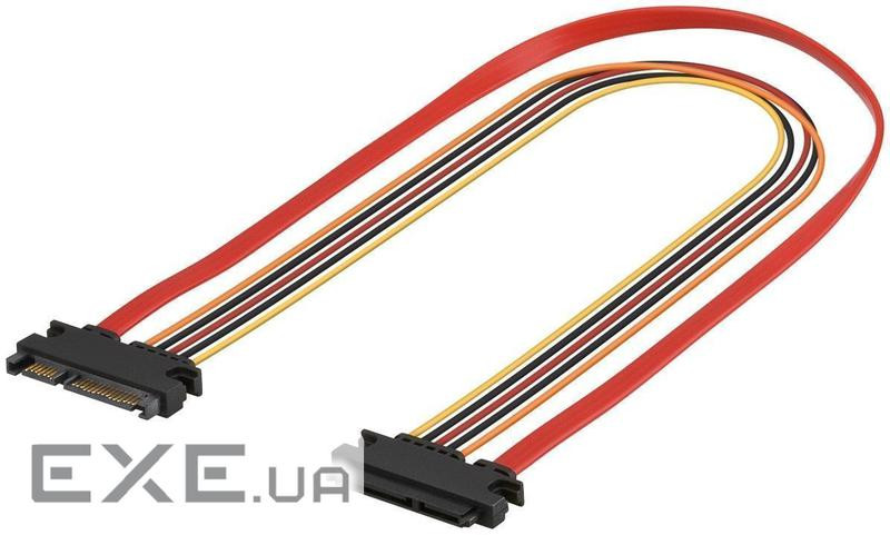 Кабель накопичувача-продовжить. Goobay SATA 22p M/F 0.5m Data + Power 6Gbps різнокольоровий (75.09.3871-50)
