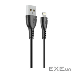 Дата кабель USB 2.0 AM to Lightning 1.0m PVC black Wibrand (WI.DC/BO1B-UL)
