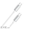 Дата кабель USB-C to USB-C 1.0m 5A 100W zinc alloy braided white ColorWay (CW-CBPDCC098-WT)