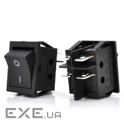 Перемикач ON-OFF KCD4-201, 250VAC/16A, 4 контакти, Black, Q50 (246*170*41) 0,65 кг