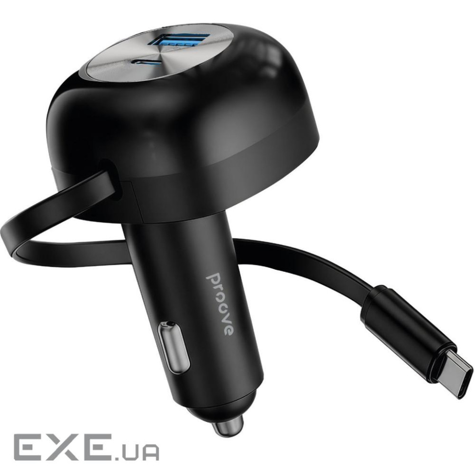 АЗУ Proove Pulsar 65W (Type-C + USB) + Retractable Type-C Cable black (CCPR65110001)