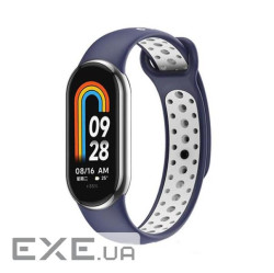 Ремінець BeCover Vents Style для Xiaomi Mi Smart Band 8 Blue-White (709419)