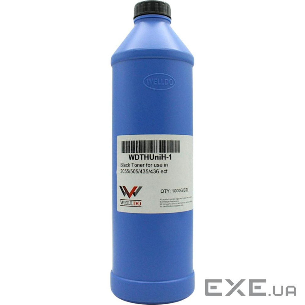 Тонер HP LJ P2035/P3015/M602/M608/Canon LBP351/352/3950 universal, 1kg, +лійка Welldo (WDTHUniH-1)