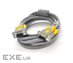 Кабель MERLION VGA 5м Gray (YT-VGA(M) (M)3+6GR-5M) (YT-VGA(M)/(M)3+6GR-5m)
