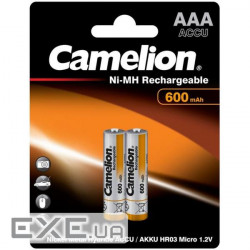 Акумулятор Camelion AAA 600mAh Ni-MH R03 * 2 (NH-AAA600BP2)