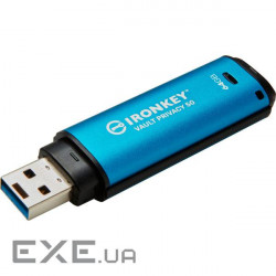 USB flash drive Kingston 64GB IronKey Vault Privacy 50 Blue USB 3.2 (IKVP50/64GB)