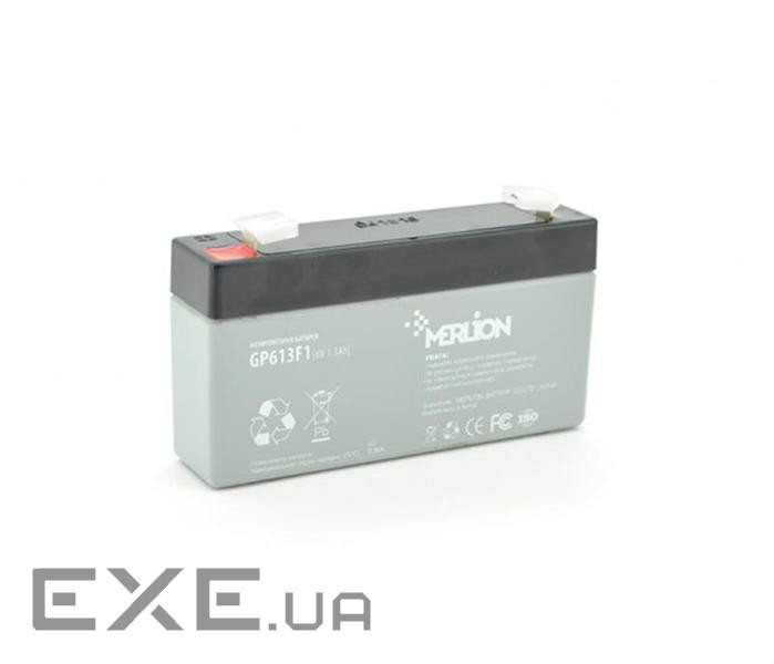 Акумуляторна батарея MERLION GP613F1 (6В, 1.3Ач)
