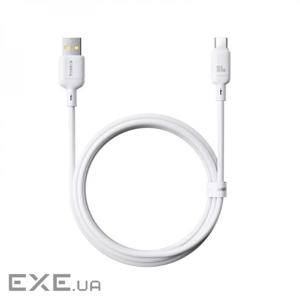 Кабель Baseus Silky USB - USB Type-C (M/M), 2.4A, 1 м White (6932172668884)