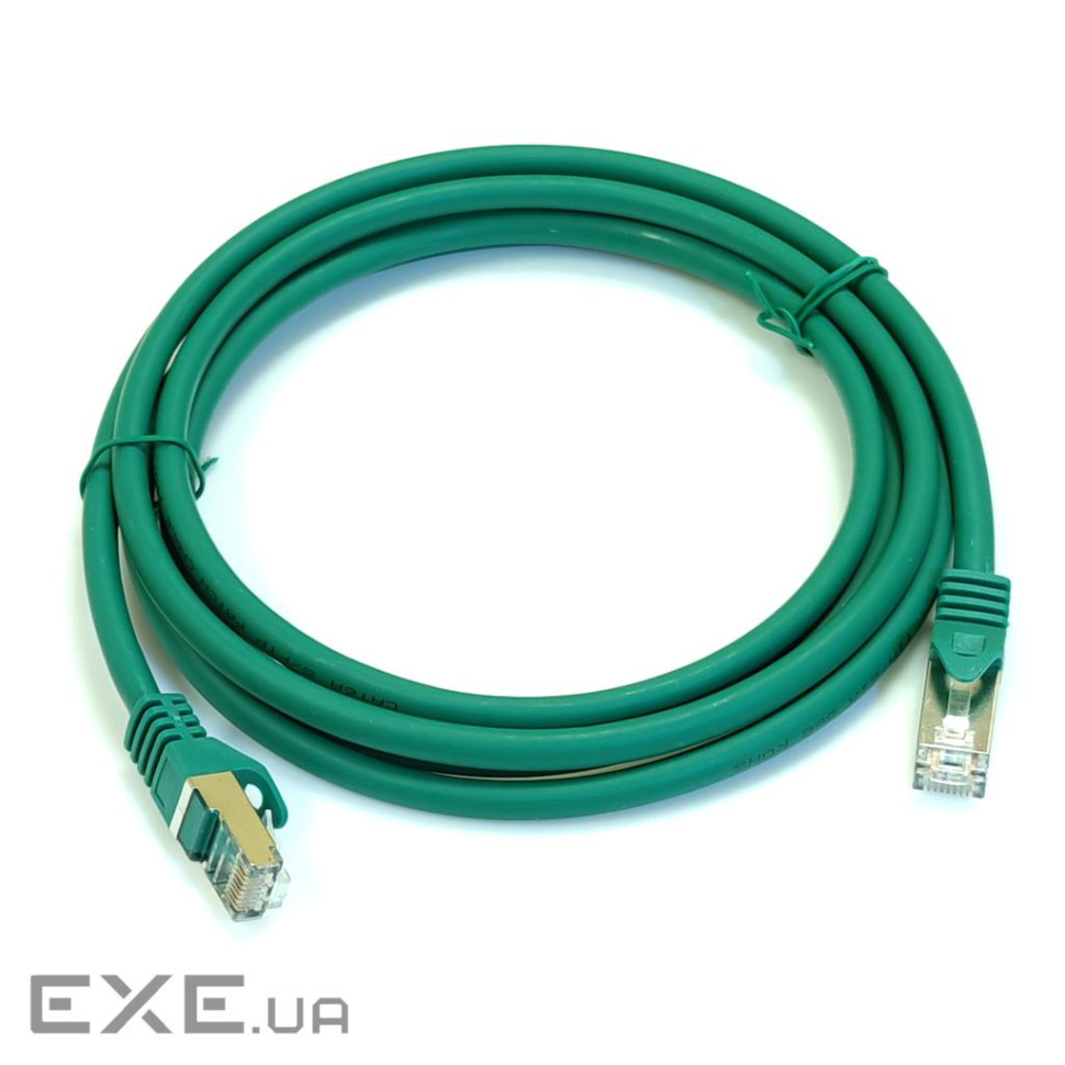 Патч-корд S/FTP, 0.5 м, кат. 6А, зелений , LW (PC005-C6A-050GN)