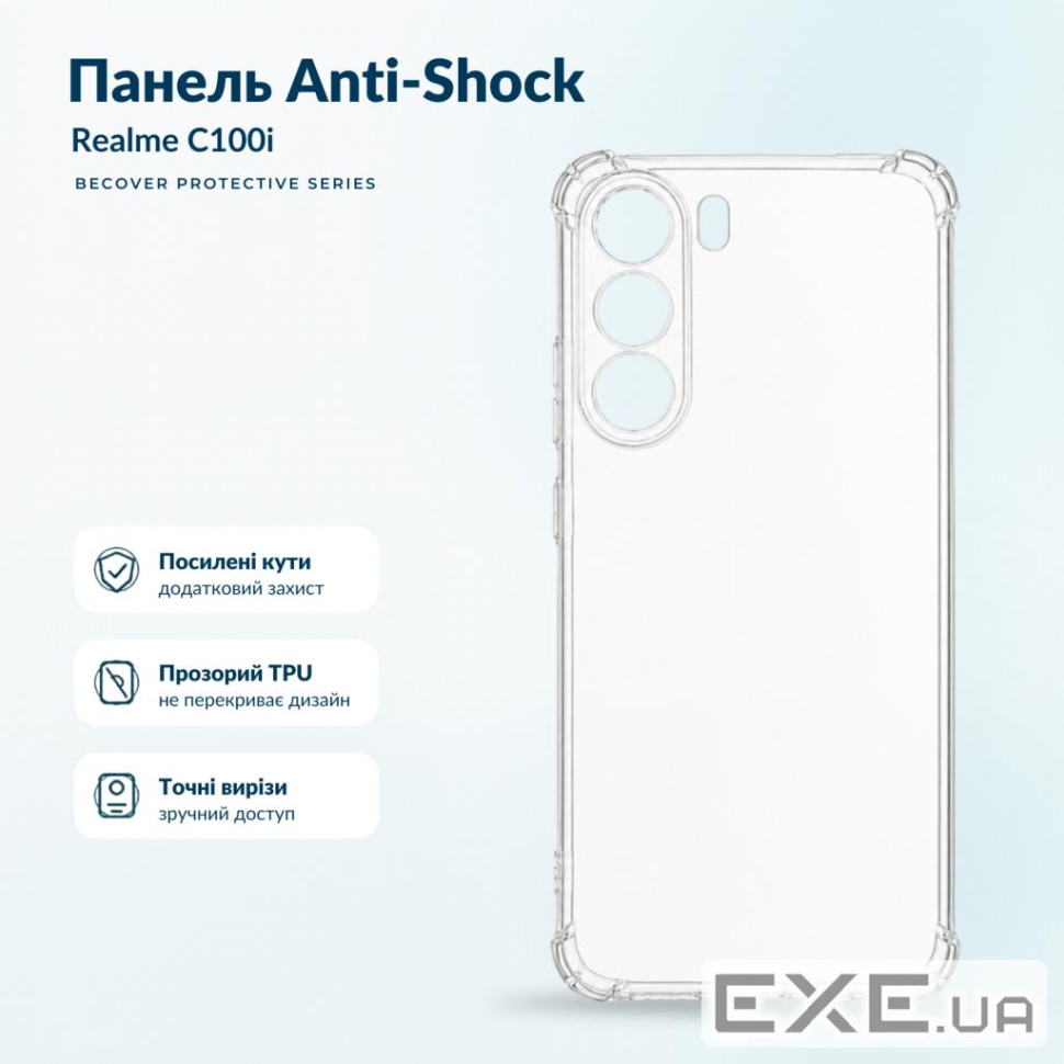 Чохол до мобільного телефона BeCover Anti-Shock Realme C100i Clear (716089)