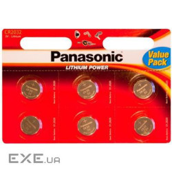 Батарейка Panasonic CR 2032 Lithium * 6 (CR-2032EL/6B)