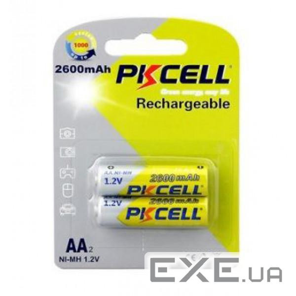 Акумулятор PKCELL 1.2V AA 2600mAh NiMH RechargeableBattery, 2 штуки у блістері ціна (PC/AA2600-2B)