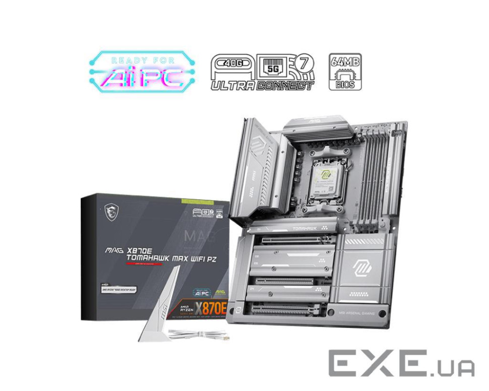 Материнська плата MSI MAG X870E Tomahawk Max WiFi PZ (MAG X870E TOM MAX WIFI PZ)