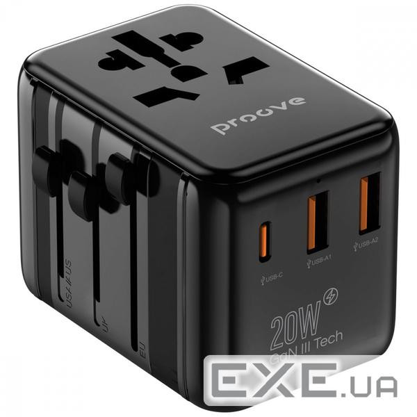 Універсальний адаптер Proove Trip 20W black (TATL20310001)