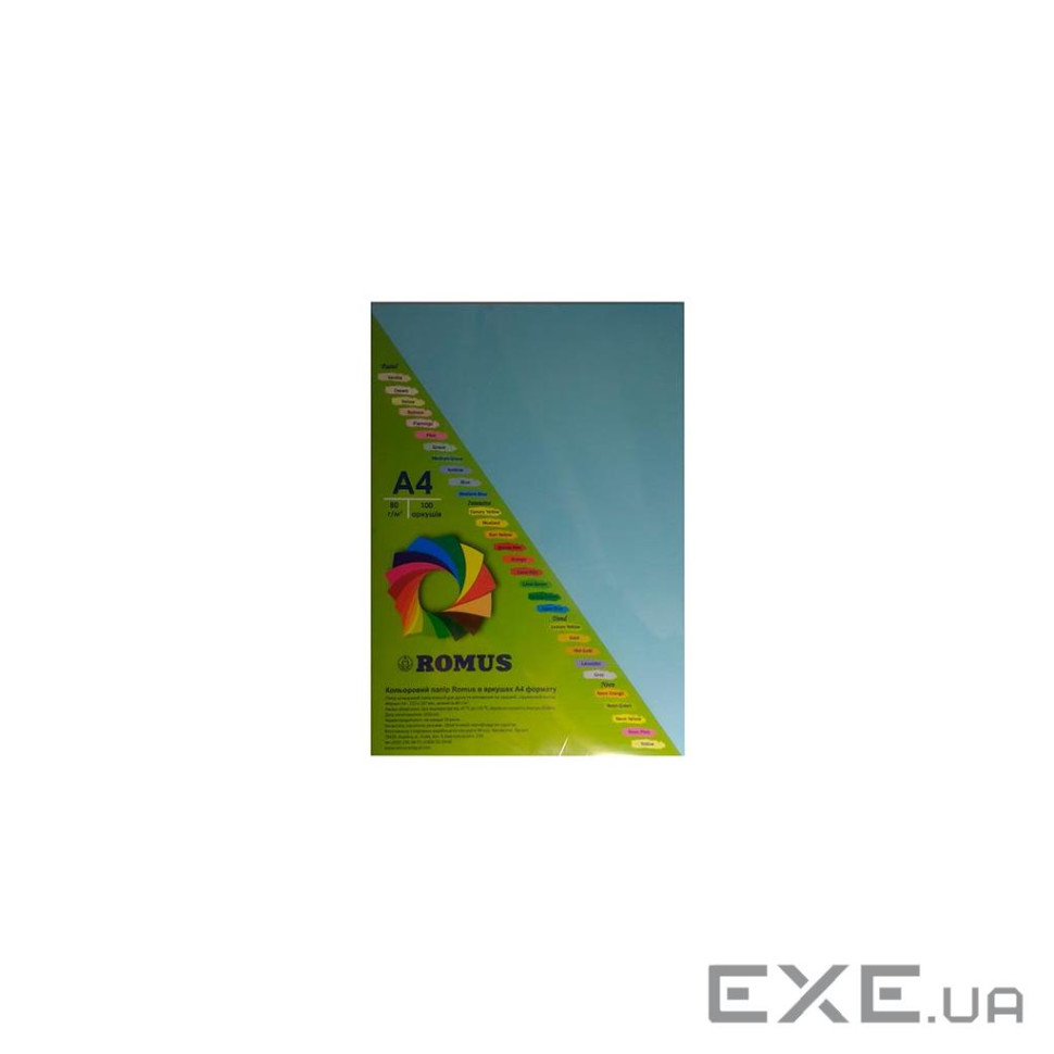 Папір Romus A4 80 г/м2 100sh Sky-blue (R51147)