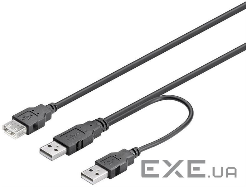Кабель Goobay USB2.0 A 2x1 M/F (DualPower), 0.3m AWG24+28 D=4.0mm Cu (75.09.3353-1)