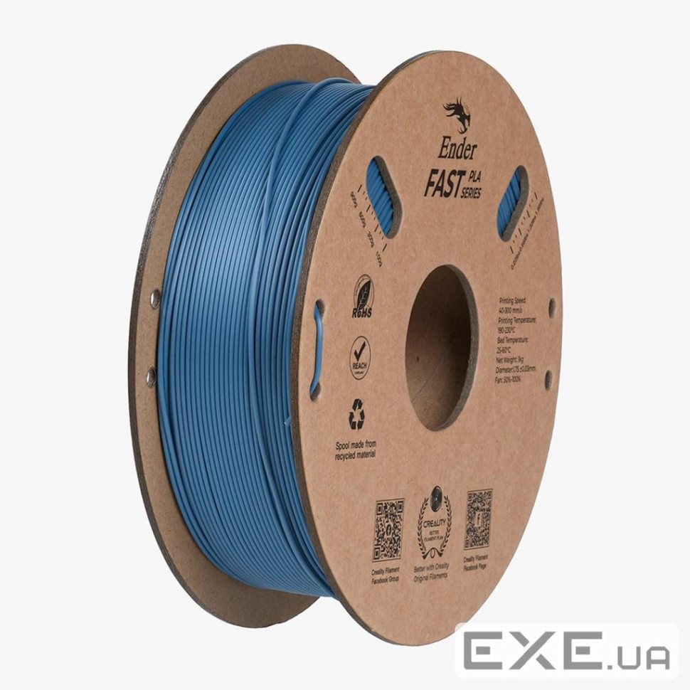Пластик для 3D-принтера Creality PLA Fast, Ender, 1.75мм, gray, 1кг (3301010437)