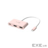 Багатопортовий мультиадаптер J5create JCA379ER-N, USB Type-C 3-в-1 рожевий