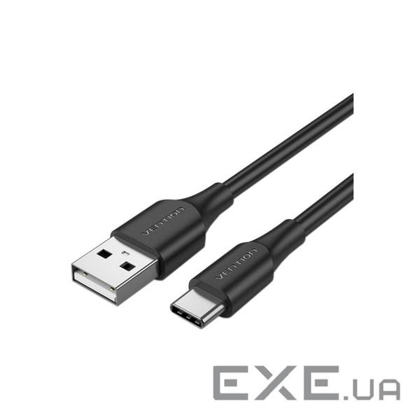 Дата кабель USB 2.0 AM to USB-C 3.0m 3.0A (18W) PVC black Vention (CTHBI)