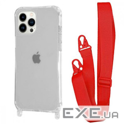 Чохол WAVE Clear Case with Strap iPhone 13 Pro red (57010 red)