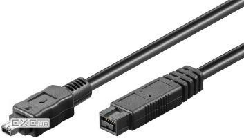 Кабель відеопристроїв FireWire 9p-4p M/M 1.8m, D=5.2mm Cu, чорний (75.06.8182-1)